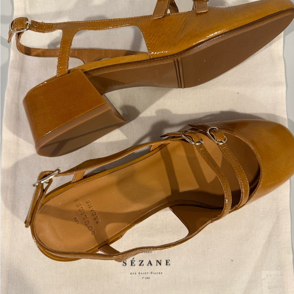 Brand new Sézane Women's Orche color Leather Paula Babies shoes - Picture 8 of 12
